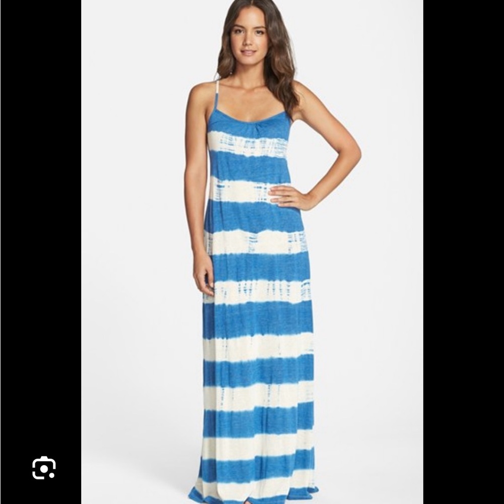 NWT Lucky Brand M/L Sedona Tie Dye Maxi Swim Wear Beach Cover Up adjustable boho